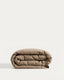Housse de couette Simmel en mélange de lin marron pour lit de 90 cm