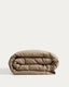 Housse de couette Simmel en mélange de lin marron pour lit de 160 cm