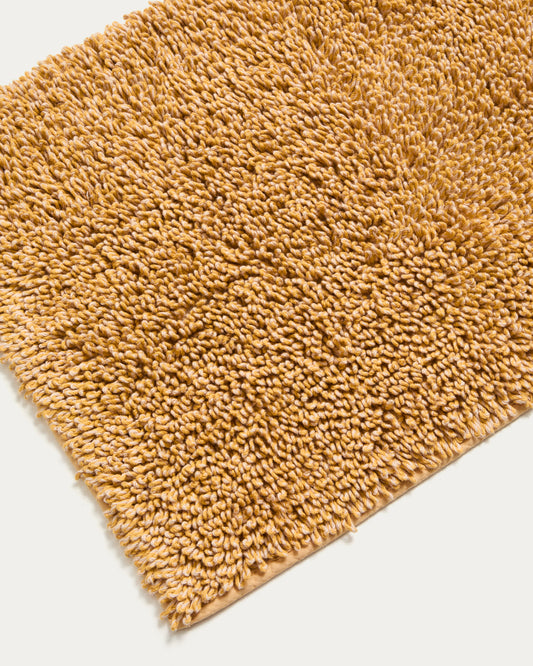 Alfombra de baño Aroia baño bouclé melange mostaza 50 x 70 cm