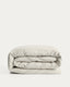 Housse de couette Sirale 100 % satin de coton fini lavé blanc pour lit de 150/160 cm