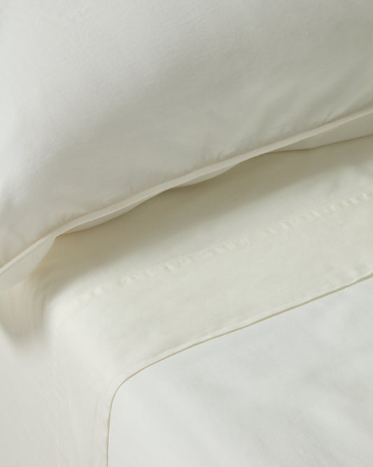 Set Sirale de 2 fundes de coixí 100% cotó setí acabat rentat blanc 65 x 65 cm