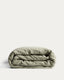 Housse de couette Sirale 100 % satin de coton fini lavé vert pour lit de 90 cm