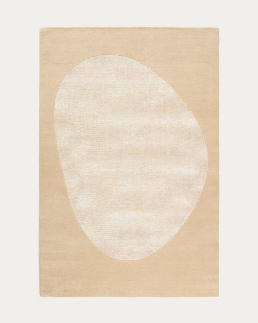 Tapis Ivena en laine beige 200 x 300 cm