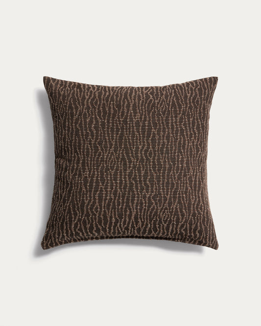 Funda de cojín Alnori 100% algodón jacquard marrón 50 x 50 cm