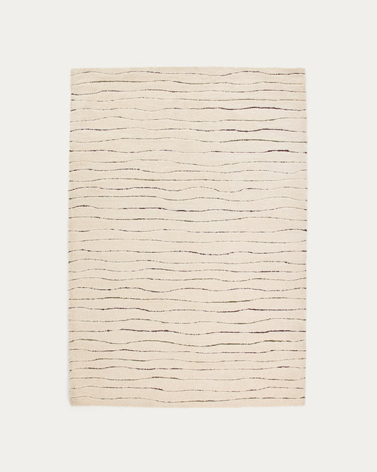 Alfombra Loram de efecto pelo beige 160 x 230 cm