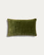 Housse de coussin Ovelin en velours vert et écru 30 x 50 cm
