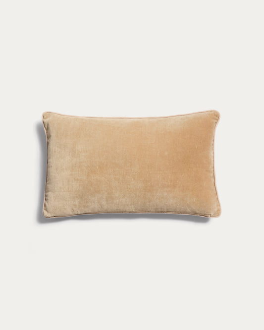 Funda de cojín Ovelin de terciopelo granate y crudo 30 x 50 cm