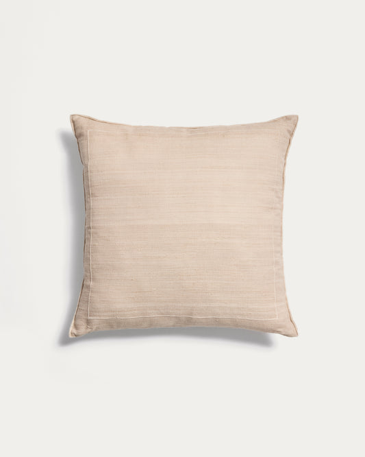 Housse de coussin Brellet en soie écru 45 x 45 cm