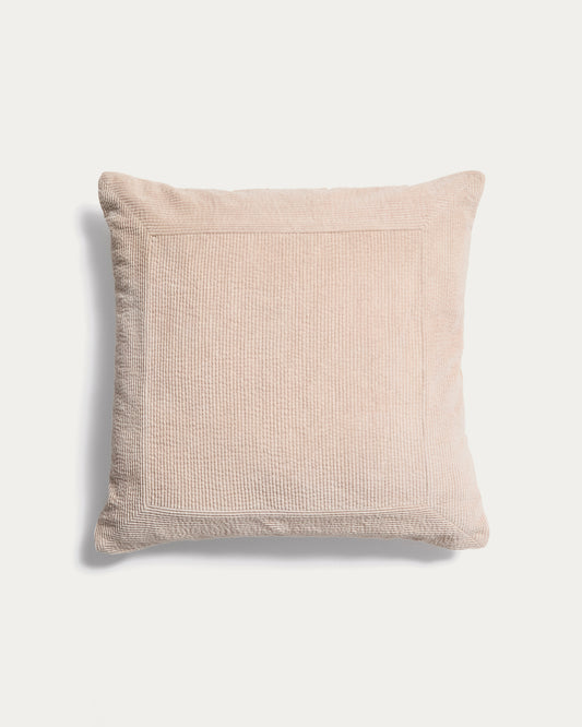 Funda de coixí Seliria de pana beix 50 x 50 cm