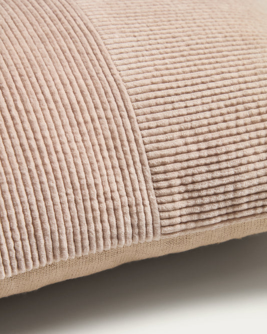 Funda de coixí Seliria de pana beix 30 x 50 cm