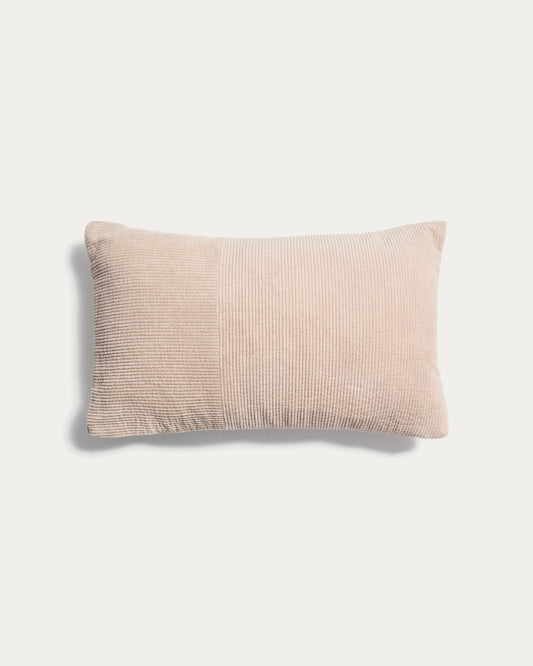 Funda de coixí Seliria de pana beix 30 x 50 cm