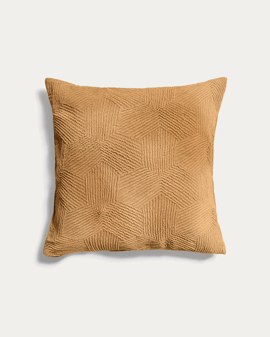 Housse de coussin Morine en velours beige 50 x 50 cm