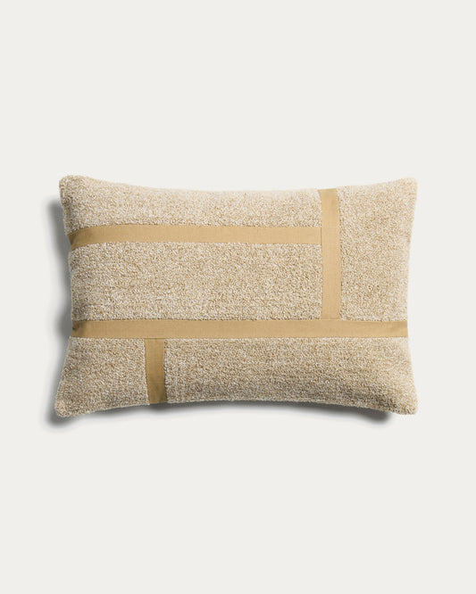 Funda de cojín Lomel de micro bouclé con detalle gráfico crudo 40 x 60 cm