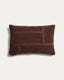 Housse de coussin Lomel en micro-bouclette avec motif graphique marron 40 x 60 cm