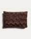 Funda de coixí Oruma de pèl sintètic efecte astracan marró xocolata 40 x 60 cm