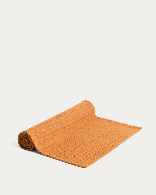 Camí de taula Tieva de cotó jacquard taronja 50 x 150 cm