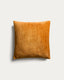 Housse de coussin Vori 100 % coton effet froissé orange 50 x 50 cm