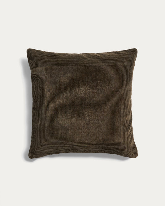 Funda de coixí Seliria de pana 100% cotó verd 50 x 50 cm