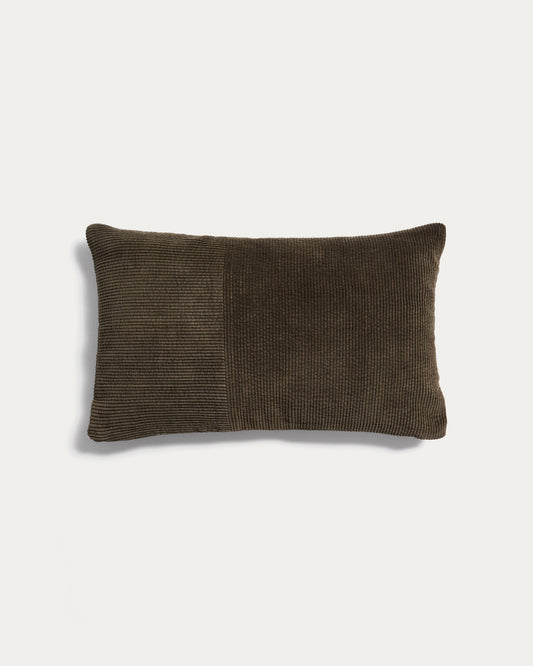 Funda de coixí Seliria de pana 100% cotó verd 30 x 50 cm