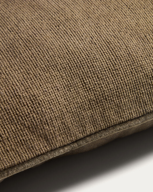 Housse de coussin Rivon verte avec passepoil contrasté 30 x 50 cm