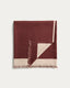 Manta Orlet de lana reversible granate y beige 130 x 170 cm