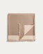 Manta Orlet de lana reversible gris y beige 130 x 170 cm