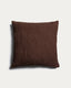 Housse de coussin Solly 100 % coton gaufré marron 50 x 50 cm