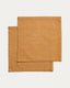 Set Lerava de 2 tovallons de cotó amb acabat rentat mostassa 35 x 35 cm
