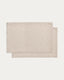 Set Lerava de 2 manteles individuales de algodón con acabado lavado gris piedra 35 x 50 cm
