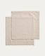 Set Lerava de 2 tovallons de cotó amb acabat rentat gris pedra 35 x 35 cm