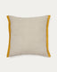 Housse de coussin Suerta 100 % lin beige et moutarde 50 x 50 cm