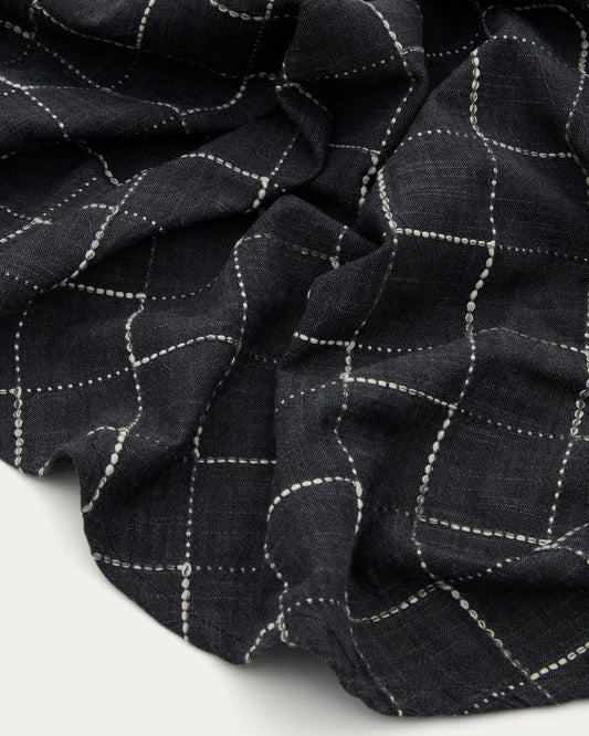 Mantel redondo Ersen 100% algodón negro Ø170 cm