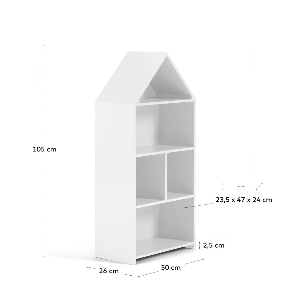 Estantería casita infantil Celeste de MDF blanco 50 x 105 cm
