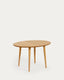 Mesa extensible oval Oqui chapa de roble y patas de madera maciza Ø 120 (200) x 90 cm