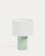 Lampe de table Bianella en coton et velours côtelé turquoise